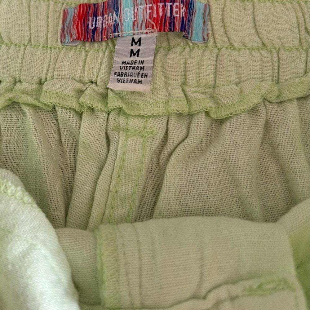 Urban Outfitters Myla Linen Blend Green Linen Cargo Pants Women’s Size Medium - Picture 10 of 13